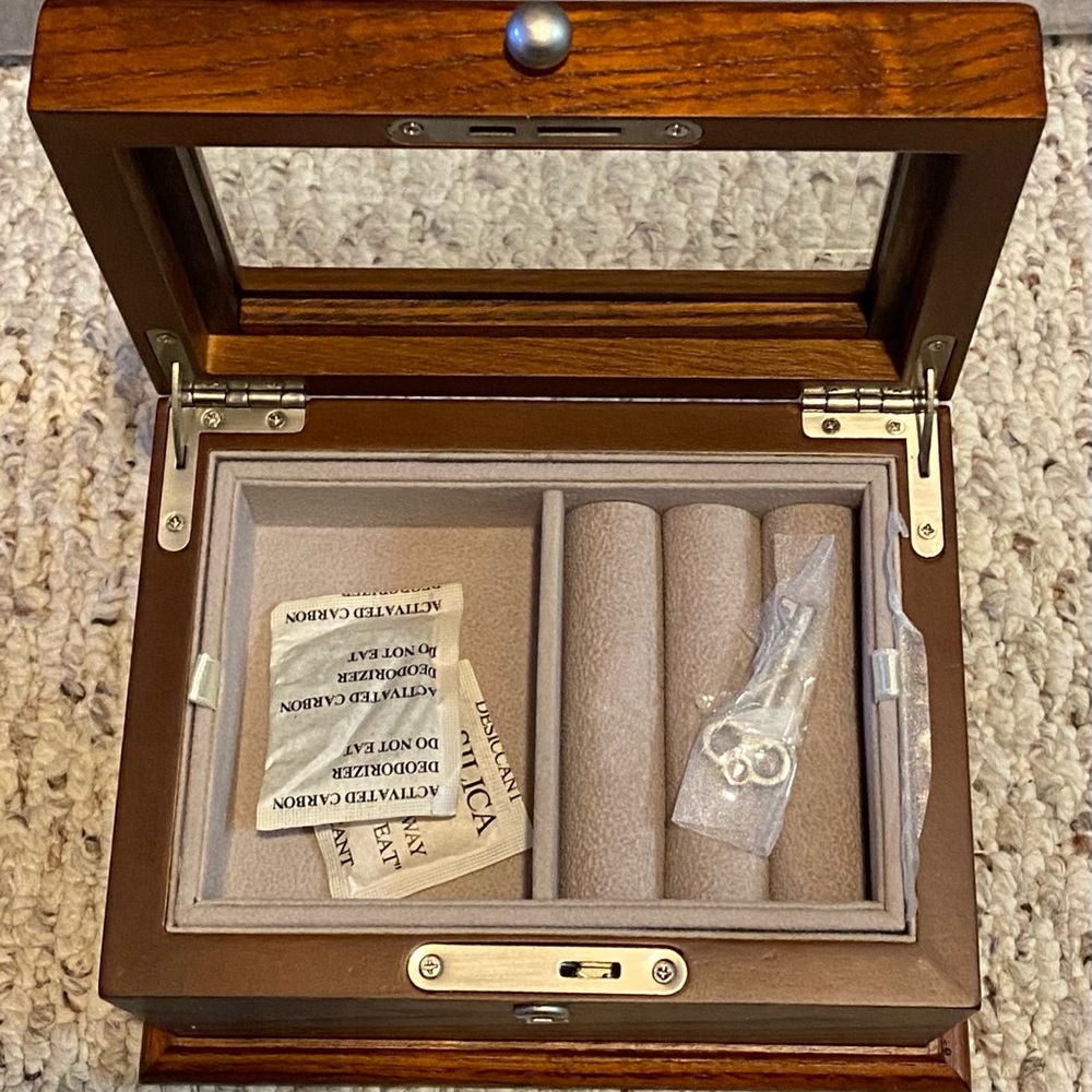 Pottery Barn Outlet Oak Jewelry Box -New in Box